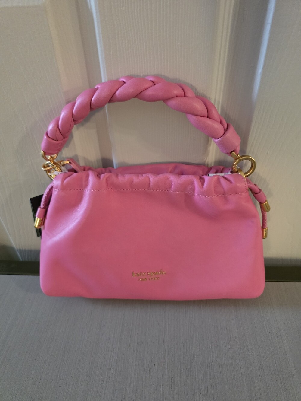 Kate Spade Meringue Smooth Nappa Leather Small Crossbody Handbag Pink Cloud NWT